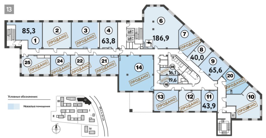 Office spaces for sale in a Mixed-use building near Semenovskaya metro  station commission free from 258750 rubles for 1 sq.m. per year, available  properties. Sale a space in Moscow