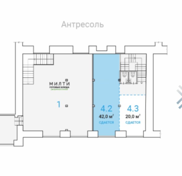 Free-use spaces for rent in a Office building near Kuzneckij most metro  station commission free from 42520 rubles per month, available properties.  Rent a space in Moscow
